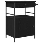 vidaXL Chariot de cuisine Chêne noir 56x43x89 5 cm Bois reconstitué