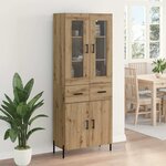 vidaXL Haut Armoire Montage mural Chêne artisanal 69 5 x 34 x 180 cm