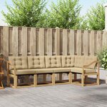 vidaXL Ensemble de canapés d'extérieur 5 Pièces Blanc et Beige