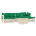 vidaXL Salon de jardin palette 6 Pièces avec coussins Épicéa imprégné