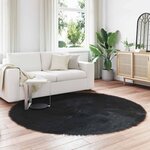 vidaXL Tapis en fausse Tafalla Noir Ø 200 cm Polyester