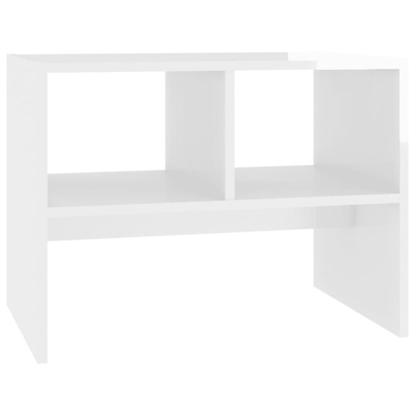 vidaXL Table d'appoint Blanc brillant 60x40x45 cm Aggloméré