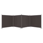 vidaXL Cloison de séparation 4 panneaux Marron 698x180 cm Tissu