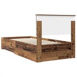 vidaXL Cadre de lit Bois ancien 90 x 190 cm Bois d'ingénierie