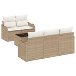 vidaXL Ensemble de canapé de jardin 6 Pièces Beige  Crème 55 x 55 x 37 cm