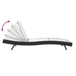 vidaXL Chaise Longue Noir Poly Rattan et Textilène