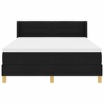 vidaXL Lit à ressorts avec matelas Noir 190 x 140 cm tissu
