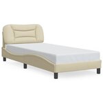 vidaXL Cadre de lit sans matelas Hvar crème 90x200 cm tissu