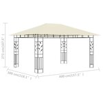 Vidaxl belvédère avec moustiquaire 4x3x2 73 m crème 180 g/m²