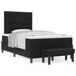vidaXL Lit à ressorts avec matelas Noir 120 x 200 cm tissu
