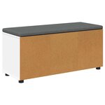 vidaXL Banc d'entrée avec coussin avec stockage Blanc 100 x 38 x 46 cm