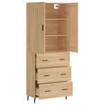 vidaXL Buffet haut Chêne sonoma 69 5x34x180 cm Bois d'ingénierie