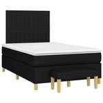 vidaXL Sommier à lattes de lit avec matelas Noir 120x200 cm Tissu