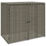 vidaXL Boîte de poubelle 2 Pièces Gris 65 x 80 x 115 cm Polyéthylène