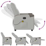 vidaXL Fauteuil de massage inclinable gris nuage tissu