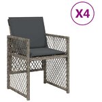 vidaXL Chaises de jardin avec coussins lot de 4 gris résine tressée