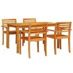 vidaXL Ensemble de salle à manger pour jardin 5 pc Marron