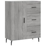 vidaXL Buffet haut Sonoma gris 69 5x34x180 cm Bois d'ingénierie
