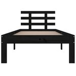 vidaXL Cadre de lit Noir Bois massif 90x200 cm