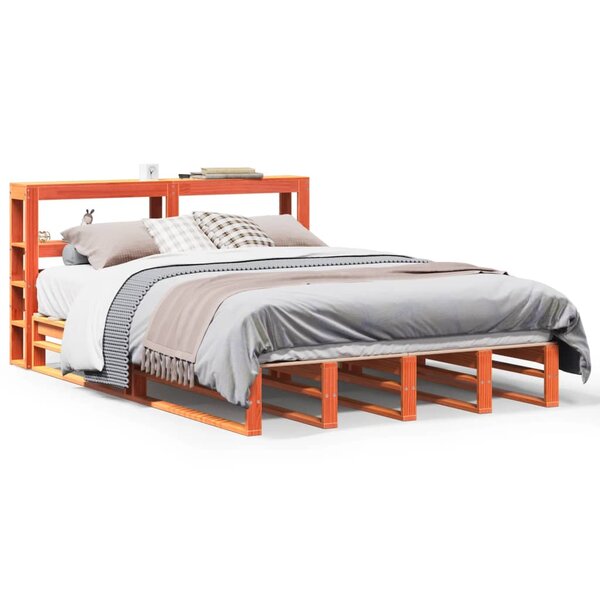 vidaXL Cadre de lit sans matelas cire marron 140x200cm bois pin massif