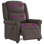vidaXL Fauteuil de massage inclinable électrique marron brillant
