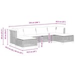 vidaXL Salon de jardin avec coussins 6 Pièces beige résine tressée