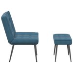 vidaXL Chaise de relaxation avec tabouret Bleu Velours