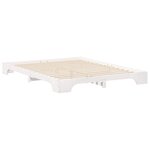vidaXL Cadre de lit surélevé avec stockage Blanc 160 x 210 cm bois