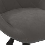 vidaXL Chaise pivotante de salle à manger Gris foncé Velours