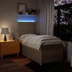 vidaXL Sommier à lattes de lit avec matelas Crème 100x200 cm Tissu