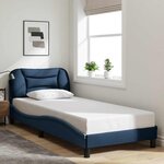 vidaXL Cadre de lit sans matelas Hvar bleu 90x200 cm tissu