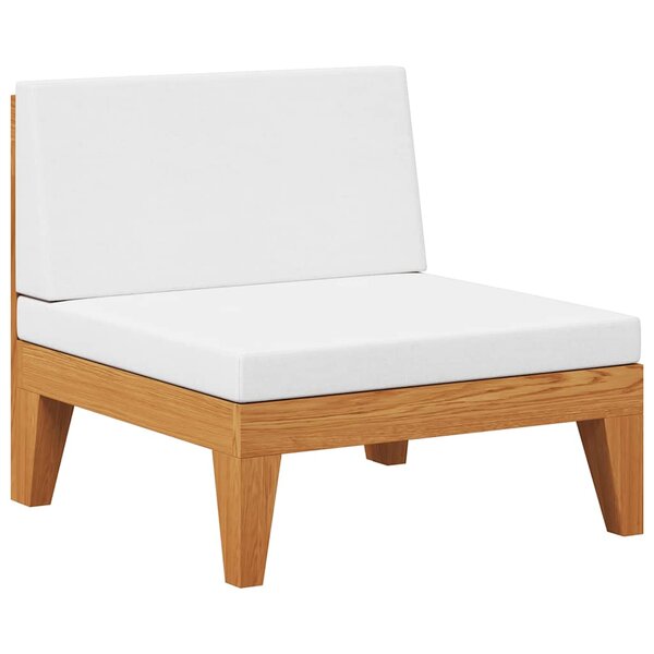 vidaXL Canapé central sectionnel et coussins blanc crème Bois d'acacia