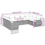 vidaXL Salon de jardin 9 Pièces avec coussins noir résine tressée