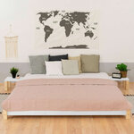 Table de chevet à fixer sur le lit - Blanc et bois naturel - 33 x 32 x 41 cm