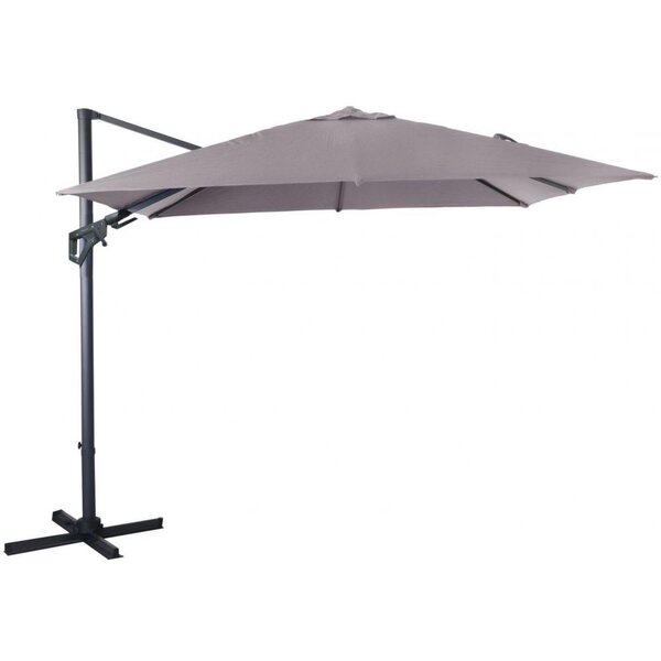 Parasol déporté orientable 360° inclinable gauche droite 3 x 3 m orient taupe
