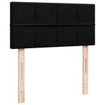 vidaXL Sommier à lattes de lit avec matelas Noir 90x200 cm Tissu