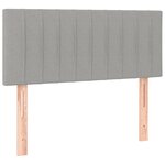 vidaXL Sommier à lattes de lit et matelas gris clair 120x190 cm tissu