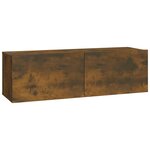 vidaXL Meubles TV muraux 4 Pièces chêne fumé 100x30x30 cm