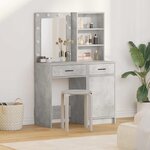 vidaXL Ensemble de Coiffeuse 2 Pièces Gris béton 50 x 41 x 135 cm
