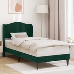 vidaXL Cadre de lit avec tête de lit Vert foncé 100 x 200 cm Velours