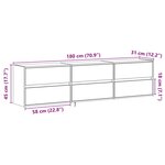 vidaXL Meuble TV mural avec LED chêne marron 180x31x45 cm
