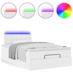 vidaXL Cadre de lit ottoman et matelas blanc pur 120x200 cm similicuir