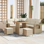 vidaXL Ensemble de canapé de jardin avec coussin 8 Pièces beige et crème