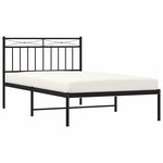 vidaXL Cadre de lit métal sans matelas avec tête de lit noir 100x200cm