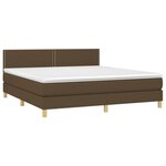 vidaXL Sommier à lattes de lit avec matelas Marron foncé 180x200 cm