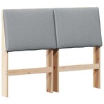 vidaXL Tête de lit capitonnée Gris clair 135 cm Pin massif