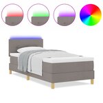 vidaXL Lit à ressort avec matelas et LED taupe 80x200 cm en tissu