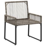 vidaXL Ensemble de meubles d'extérieur 9 Pièces Gris et bleu marine