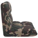 vidaXL Fauteuil de sol ajustable Vert armée Tissu