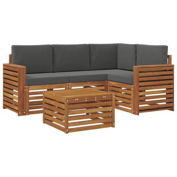 vidaXL Ensemble de canapés d'extérieur 5 pc Naturel et Anthracite
